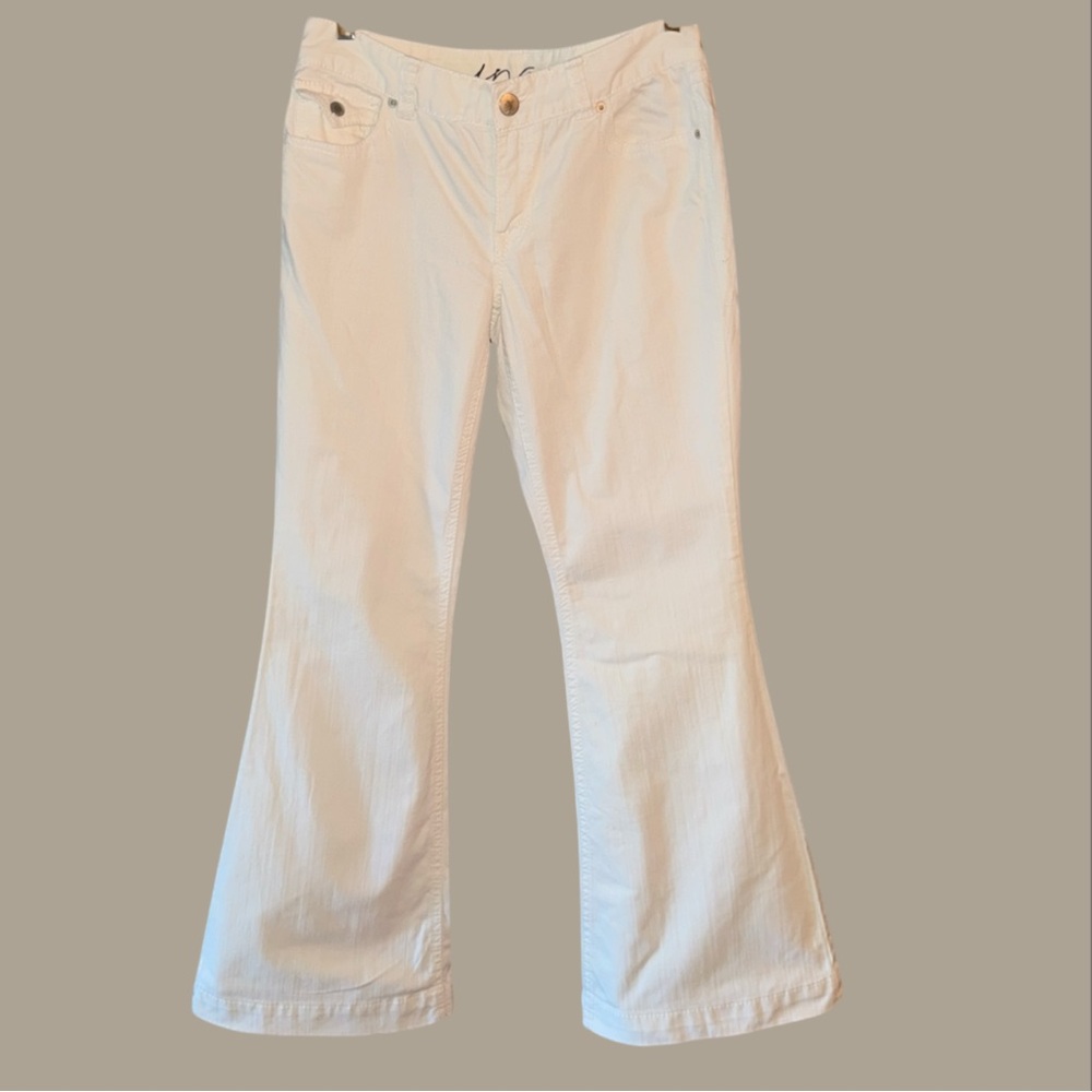 INC WHITE‎ JEANS Flared 5-Pockets Flap size 6